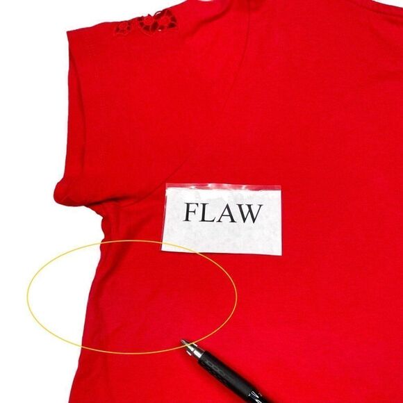 Madewell Embroidered Butterfly Eyelet Setlist Boxy Crop Tee Red - Picture 4 of 10